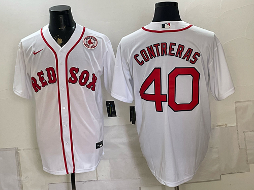 yp250665319-012 Red Sox #40 Willson Contreras White Home Baseball Jersey New Cool Base Stitched MLB Jersey KK012 – 2026–27
