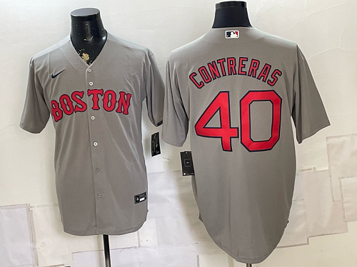yp250665319-014 Red Sox #40 Willson Contreras Gray Alternate Baseball Jersey New Cool Base Stitched MLB Jersey KK014 – 2026–27