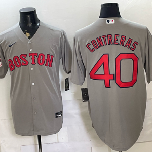 Red Sox #40 Willson Contreras Gray Alternate Baseball Jersey New Cool Base Stitched MLB Jersey KK015 – 2026–27