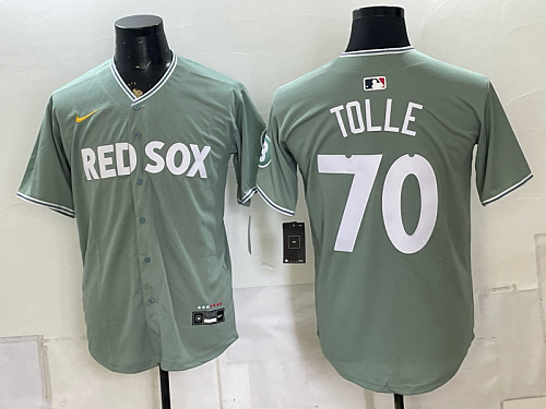 yp250665319-021 Red Sox #70 Payton Tolle Green and Gray Special Edition Baseball Jersey New Cool Base Stitched MLB Jersey KK021 – 2026–27
