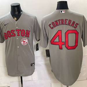 Red Sox #40 Willson Contreras Gray Alternate Baseball Jersey New Cool Base Stitched MLB Jersey KK025 – 2026–27