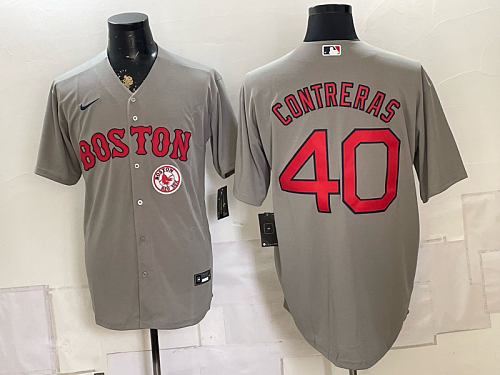 Red Sox #40 Willson Contreras Gray Alternate Baseball Jersey New Cool Base Stitched MLB Jersey KK025 – 2026–27