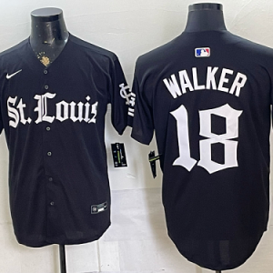 Cardinals #18 Jordan Walker Navy Blue Throwback Baseball Jersey New Cool Base Stitched MLB Jersey KK026 – 2026–27