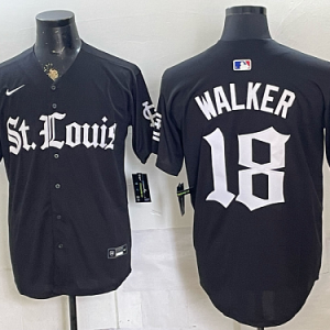 Cardinals #18 Jordan Walker Navy Blue Throwback Baseball Jersey New Cool Base Stitched MLB Jersey KK027 – 2026–27