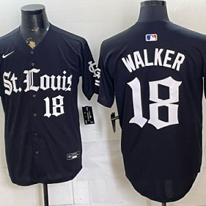Cardinals #18 Jordan Walker Navy Blue Throwback Baseball Jersey New Cool Base Stitched MLB Jersey KK028 – 2026–27