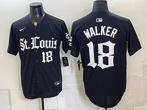Cardinals #18 Jordan Walker Navy Blue Throwback Baseball Jersey New Cool Base Stitched MLB Jersey KK028 – 2026–27