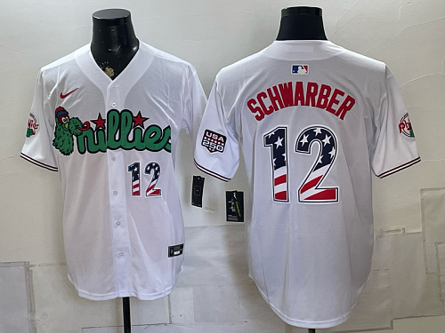 yp250665319-030 Phillies #12 Kyle Schwarber Assorted USA Flag Baseball Jersey New Cool Base Stitched MLB Jersey KK030 – 2026–27