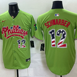 Phillies #12 Kyle Schwarber Assorted USA Flag Baseball Jersey New Cool Base Stitched MLB Jersey KK032 – 2026–27