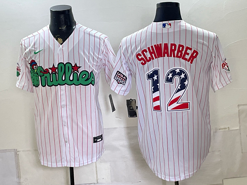 yp250665319-033 Phillies #12 Kyle Schwarber Assorted USA Flag Baseball Jersey New Cool Base Stitched MLB Jersey KK033 – 2026–27
