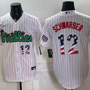 Phillies #12 Kyle Schwarber Assorted USA Flag Baseball Jersey New Cool Base Stitched MLB Jersey KK034 – 2026–27