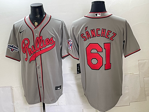 yp250665319-040 Phillies #61 Cristopher Sánchez Gray USA Flag Baseball Jersey New Cool Base Stitched MLB Jersey KK040 – 2026–27