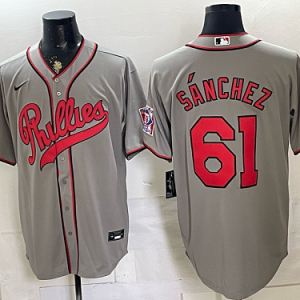 yp250665319-041 Phillies #61 Cristopher Sánchez Gray USA Flag Baseball Jersey New Cool Base Stitched MLB Jersey KK041 – 2026–27