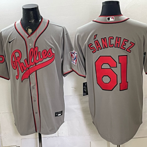 yp250665319-042 Phillies #61 Cristopher Sánchez Gray USA Flag Baseball Jersey New Cool Base Stitched MLB Jersey KK042 – 2026–27