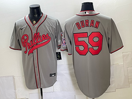 yp250665319-043 Phillies #59 Jhoan Duran Gray USA Flag Baseball Jersey New Cool Base Stitched MLB Jersey KK043 – 2026–27