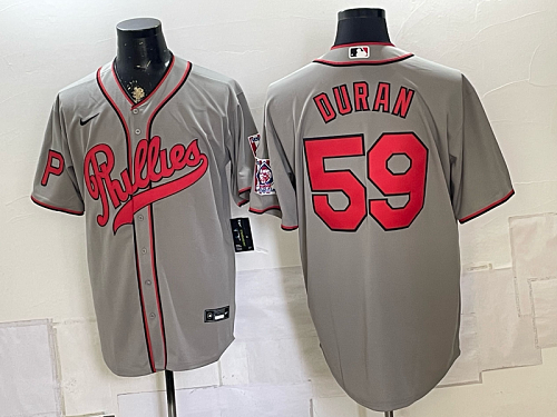 yp250665319-044 Phillies #59 Jhoan Duran Gray USA Flag Baseball Jersey New Cool Base Stitched MLB Jersey KK044 – 2026–27