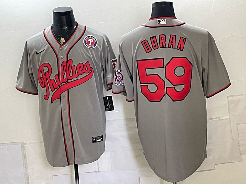yp250665319-045 Phillies #59 Jhoan Duran Gray USA Flag Baseball Jersey New Cool Base Stitched MLB Jersey KK045 – 2026–27