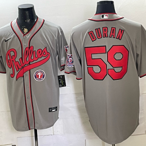 yp250665319-046 Phillies #59 Jhoan Duran Gray USA Flag Baseball Jersey New Cool Base Stitched MLB Jersey KK046 – 2026–27