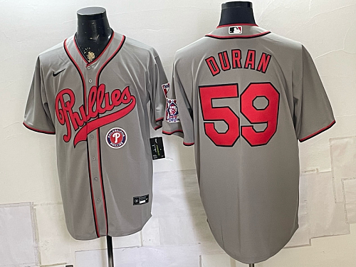 Phillies #59 Jhoan Duran Gray USA Flag Baseball Jersey New Cool Base Stitched MLB Jersey KK046 – 2026–27