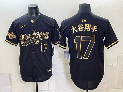 Dodgers #17 Shohei Ohtani Navy Blue and Gold Japanese Letter Baseball Jersey New Cool Base Stitched MLB Jersey KK058 – 2026–27
