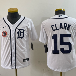 Tigers #15 Max Clark White Home Baseball Jersey New Cool Base Stitched MLB Jersey KK061 – 2026–27