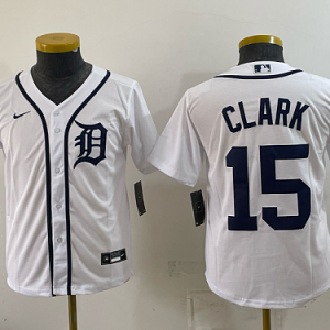 Tigers #15 Max Clark White Home Baseball Jersey New Cool Base Stitched MLB Jersey KK062 – 2026–27