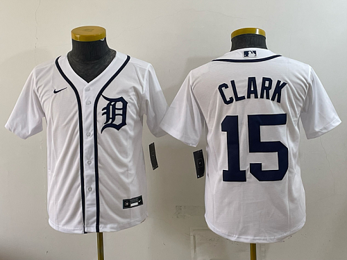 Tigers #15 Max Clark White Home Baseball Jersey New Cool Base Stitched MLB Jersey KK062 – 2026–27