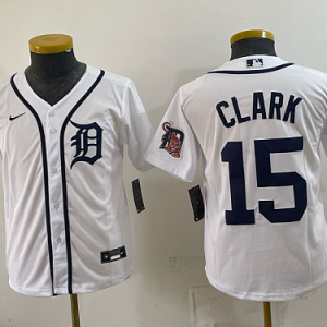 Tigers #15 Max Clark White Home Baseball Jersey New Cool Base Stitched MLB Jersey KK063 – 2026–27