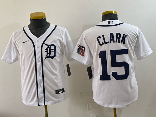 Tigers #15 Max Clark White Home Baseball Jersey New Cool Base Stitched MLB Jersey KK063 – 2026–27