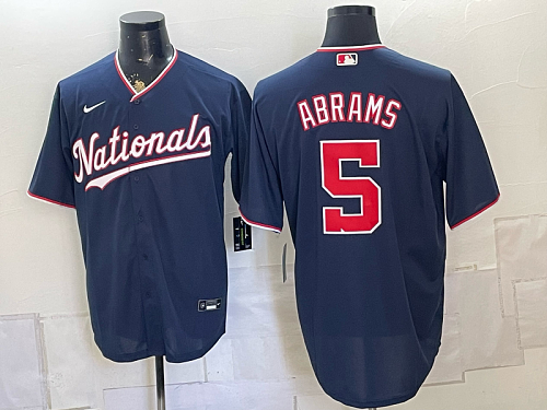 Nationals #5 CJ Abrams Navy Blue Alternate Baseball Jersey New Cool Base Stitched MLB Jersey KK007 – 2026–27