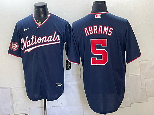 Nationals #5 CJ Abrams Navy Blue Alternate Baseball Jersey New Cool Base Stitched MLB Jersey KK008 – 2026–27