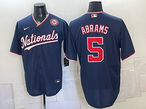 Nationals #5 CJ Abrams Navy Blue Alternate Baseball Jersey New Cool Base Stitched MLB Jersey KK009 – 2026–27