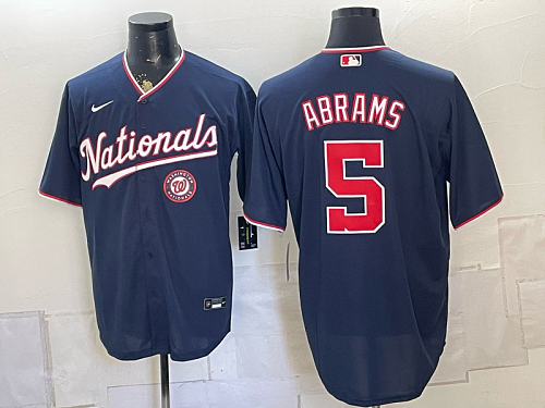 Nationals #5 CJ Abrams Navy Blue Alternate Baseball Jersey New Cool Base Stitched MLB Jersey KK010 – 2026–27