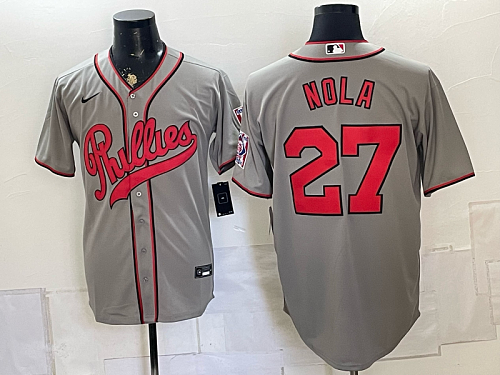 yp250893413-012 Phillies #27 Aaron Nola Gray USA Flag Baseball Jersey New Cool Base Stitched MLB Jersey KK012 – 2026–27