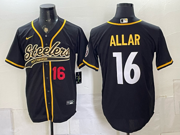 Steelers #16 Drew Allar Black and Gold Baseball-Style Football Jersey Men’s Stitched NFL Elite Jersey KK001 – 2026–27