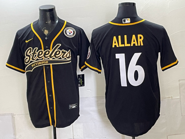 Steelers #16 Drew Allar Black and Gold Baseball-Style Football Jersey Men’s Stitched NFL Elite Jersey KK002 – 2026–27