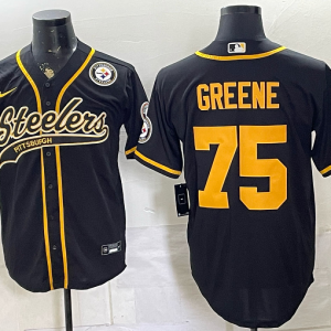 Steelers #75 Mean Joe Greene Black and Gold Baseball-Style Football Jersey Men’s Stitched NFL Elite Jersey KK007 – 2026–27