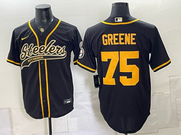 Steelers #75 Mean Joe Greene Black and Gold Baseball-Style Football Jersey Men’s Stitched NFL Elite Jersey KK008 – 2026–27