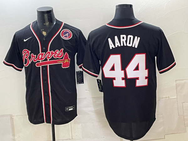 yp251044769-011 Braves #44 Hank Aaron Black Throwback Baseball Jersey New Cool Base Stitched MLB Jersey KK011 – 2026–27