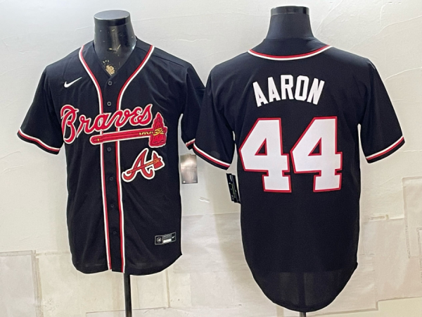 yp251044769-012 Braves #44 Hank Aaron Black Throwback Baseball Jersey New Cool Base Stitched MLB Jersey KK012 – 2026–27