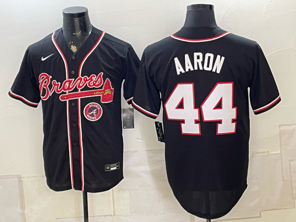 yp251044769-013 Braves #44 Hank Aaron Black Throwback Baseball Jersey New Cool Base Stitched MLB Jersey KK013 – 2026–27