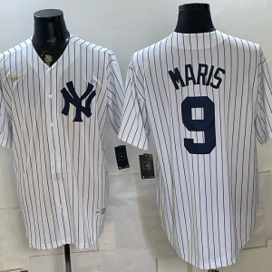 Yankees #9 Roger Maris White Pinstripe Throwback Baseball Jersey New Cool Base Stitched MLB Jersey KK016 – 2026–27