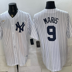 Yankees #9 Roger Maris White Pinstripe Throwback Baseball Jersey New Cool Base Stitched MLB Jersey KK017 – 2026–27