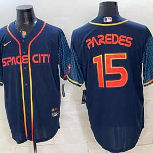 Astros #15 Isaac Paredes Navy Blue Space City Baseball Jersey New Cool Base Stitched MLB Jersey KK021 – 2026–27