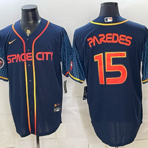 Astros #15 Isaac Paredes Navy Blue Space City Baseball Jersey New Cool Base Stitched MLB Jersey KK022 – 2026–27