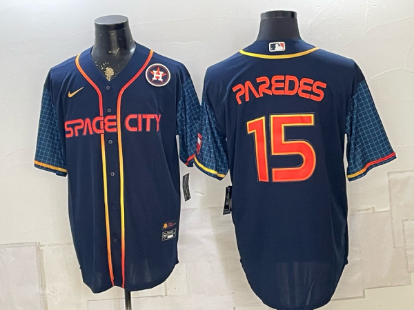 Astros #15 Isaac Paredes Navy Blue Space City Baseball Jersey New Cool Base Stitched MLB Jersey KK023 – 2026–27