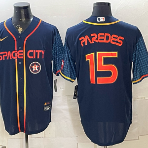Astros #15 Isaac Paredes Navy Blue Space City Baseball Jersey New Cool Base Stitched MLB Jersey KK024 – 2026–27