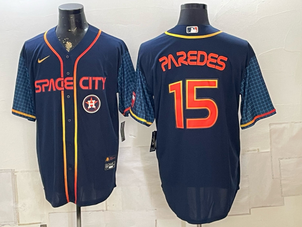 Astros #15 Isaac Paredes Navy Blue Space City Baseball Jersey New Cool Base Stitched MLB Jersey KK024 – 2026–27