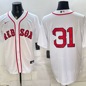 Red Sox #31 White Home Baseball Jersey New Cool Base Stitched MLB Jersey KK026 – 2026–27