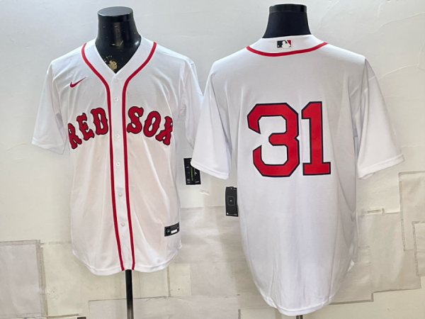 Red Sox #31 White Home Baseball Jersey New Cool Base Stitched MLB Jersey KK026 – 2026–27