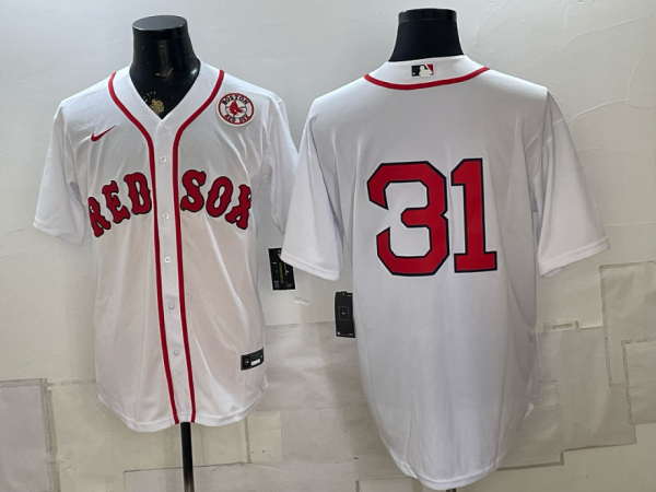 yp251044769-028 Red Sox #31 White Home Baseball Jersey New Cool Base Stitched MLB Jersey KK028 – 2026–27